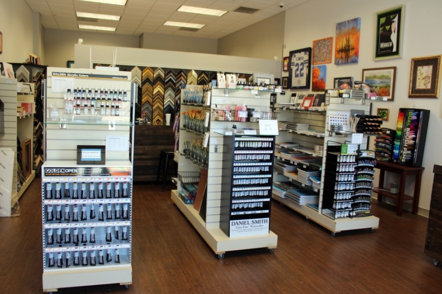 Inside Indigo Art & Framing — art supplies and framing samples